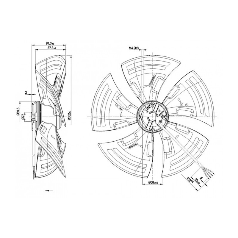 Ventilateur hélicoïde A3G350-AG03-01