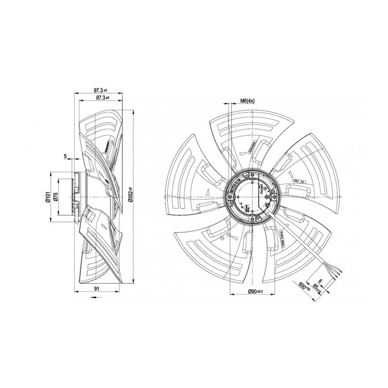 Ventilateur hélicoïde A3G350-AN01-01