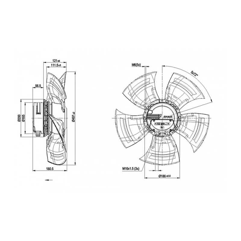 Ventilateur hélicoïde A3G500-AN33-03