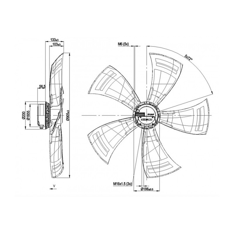 Ventilateur hélicoïde A3G910-AN46-23