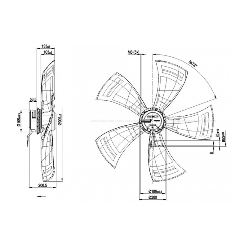 Ventilateur hélicoïde A3G910-AO83-01