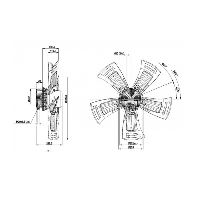 Ventilateur hélicoïde A3G910-AV02-01