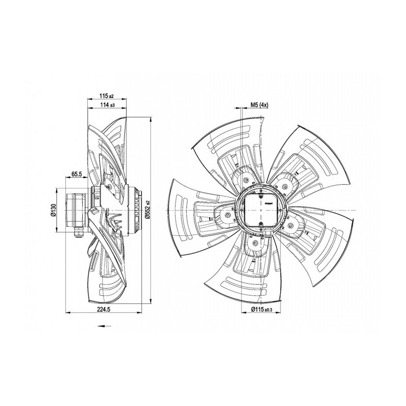 Ventilateur hélicoïde A4D560-AQ01-01