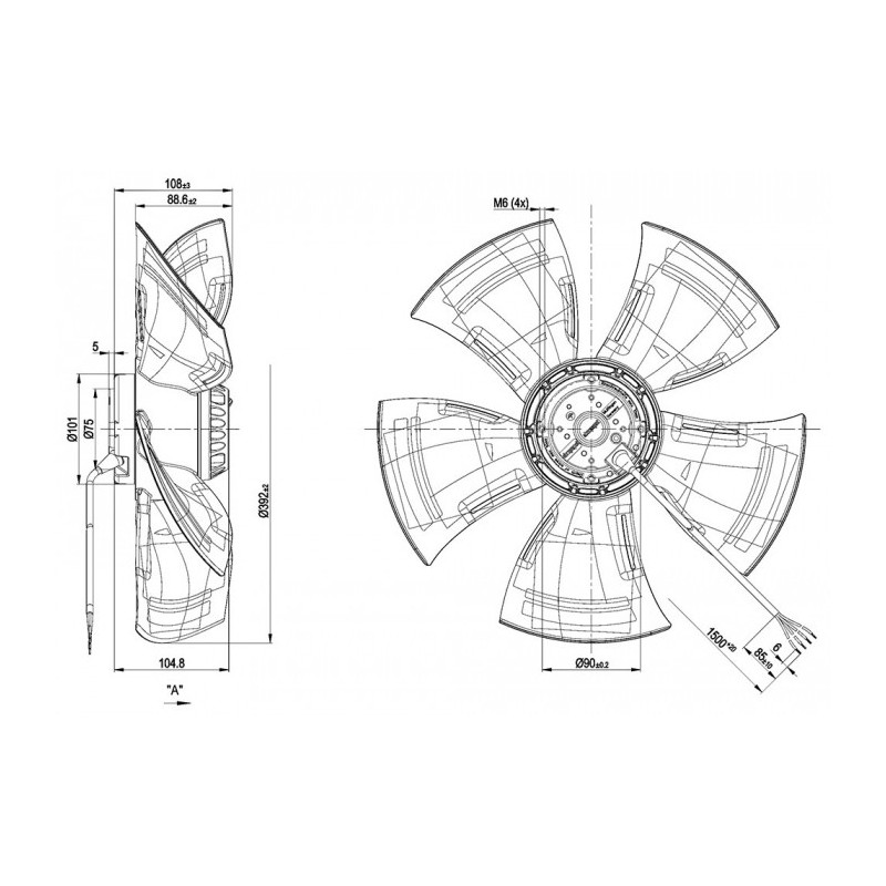 Ventilateur hélicoïde A6E400-AN24-07.