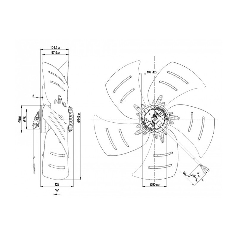 Ventilateur hélicoïde A6E450-AJ08-01