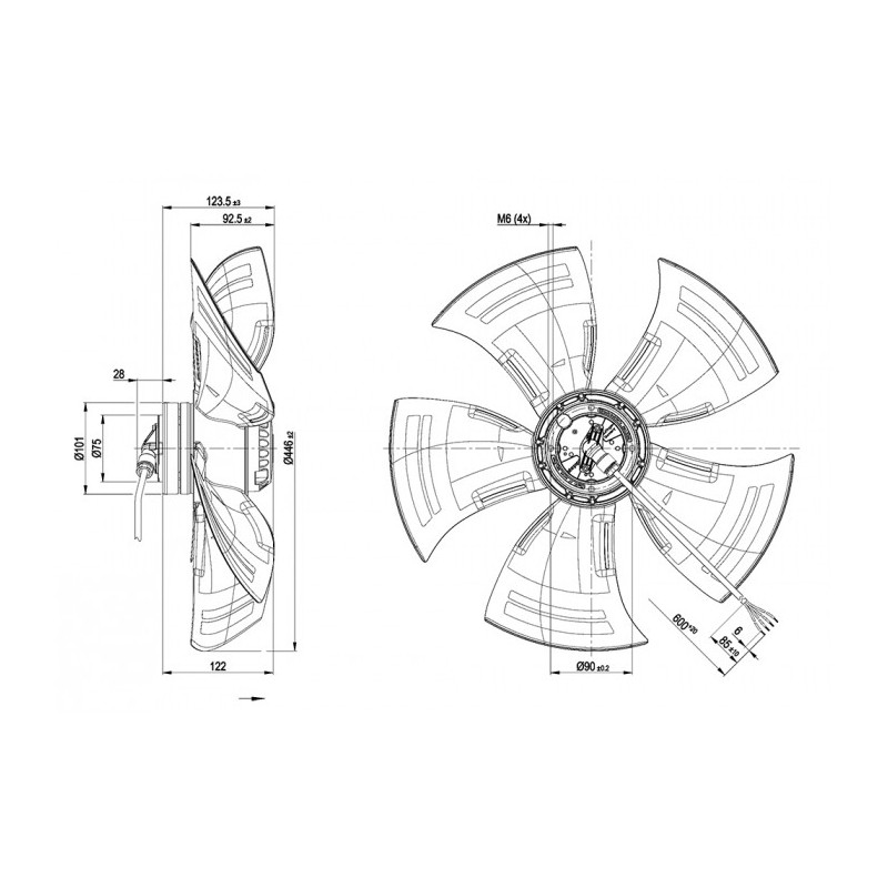 Ventilateur hélicoïde A6E450-AJ08-02