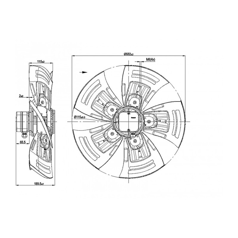 Ventilateur hélicoïde A6E560-AK01-01