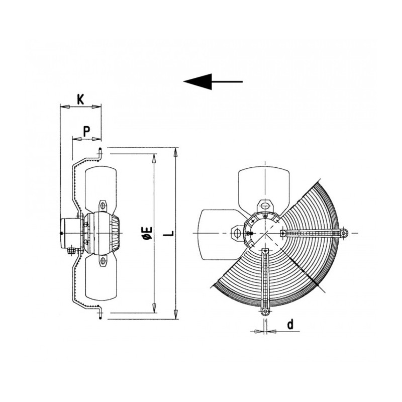 Ventilateur hélicoïde AFK 450-30/4-4T-B