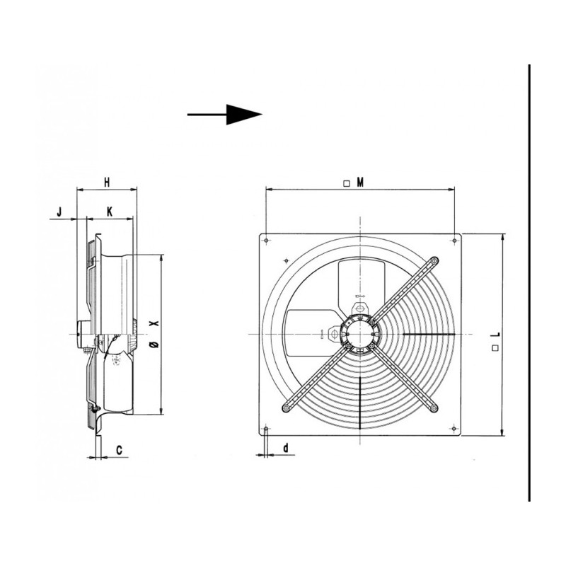 Ventilateur hélicoïde AFQ 355-30/4-4T-A