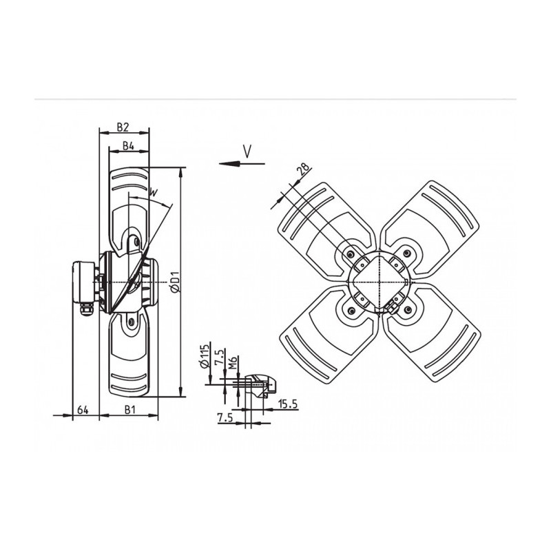 Ventilateur hélicoïde FB056-VDA.4I.V4L.