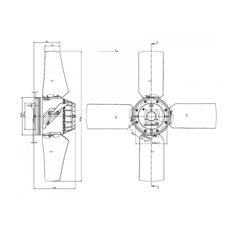 Ventilateur hélicoïde FC080-4DA.7Q.A4.