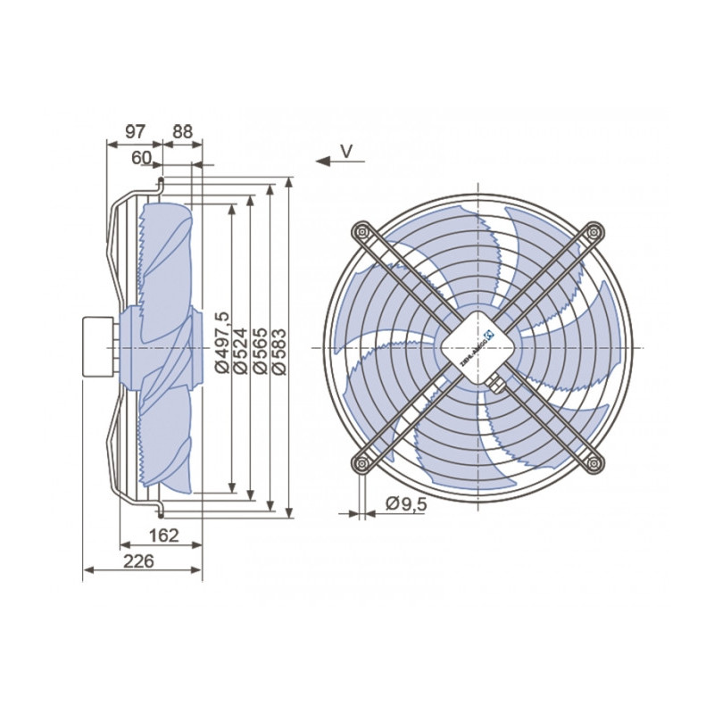 Ventilateur hélicoïde FN050-4EK.4I.V7P1.