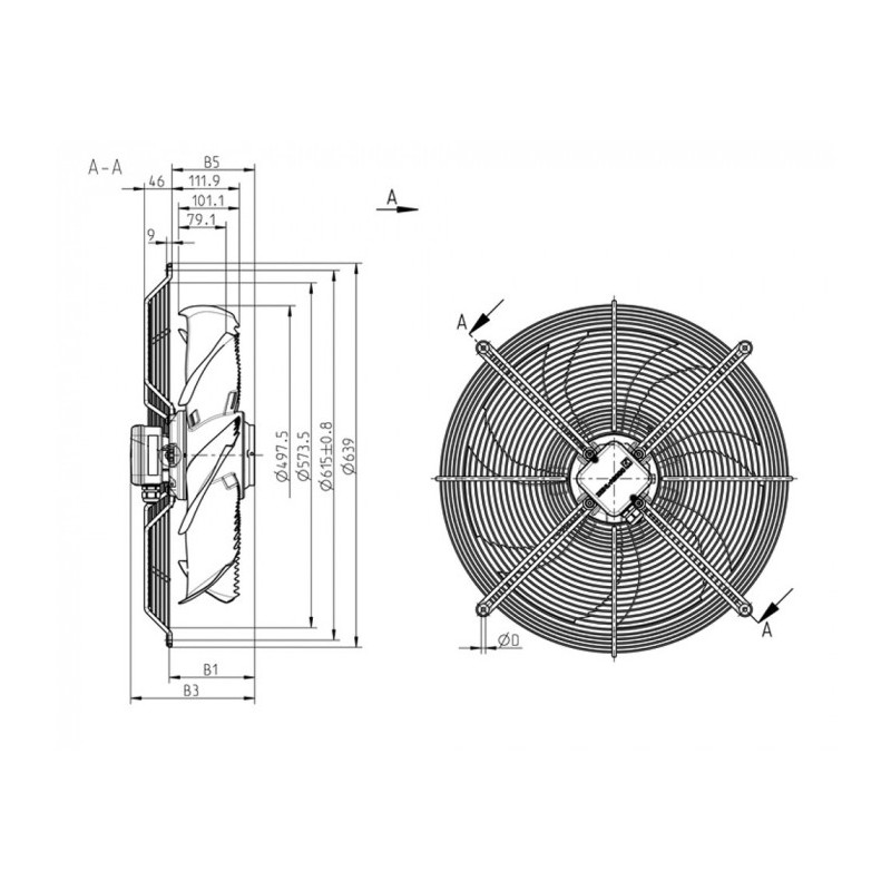 Ventilateur hélicoïde FN050-VDD.4I.A7P1.