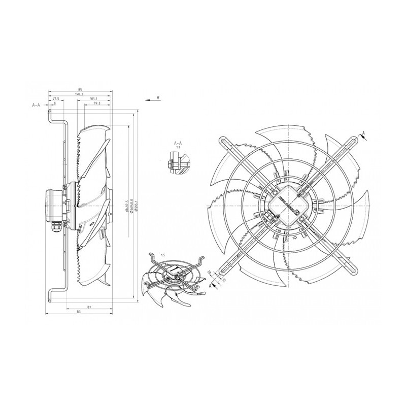 Ventilateur hélicoïde FN050-VDZ.4I.V7P1.