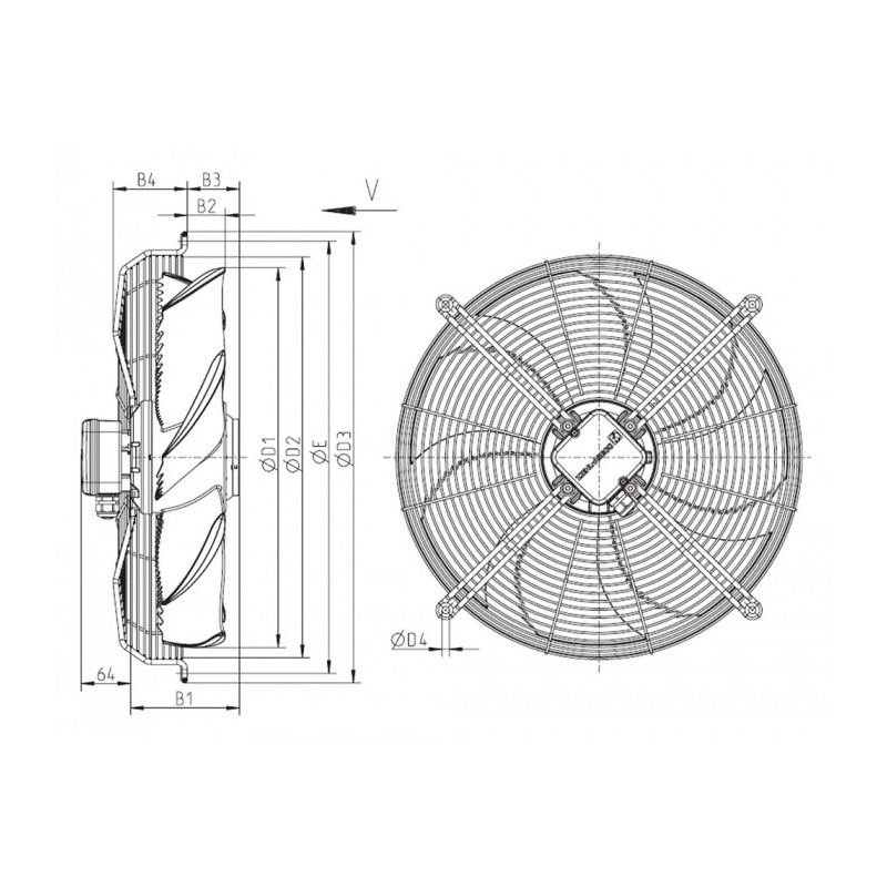 Ventilateur hélicoïde FN063-6EK.4I.V7.P1.