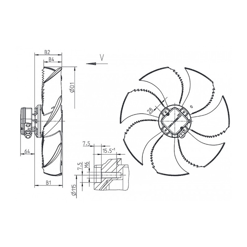 Ventilateur hélicoïde FN063-NDA.4F.V7P1