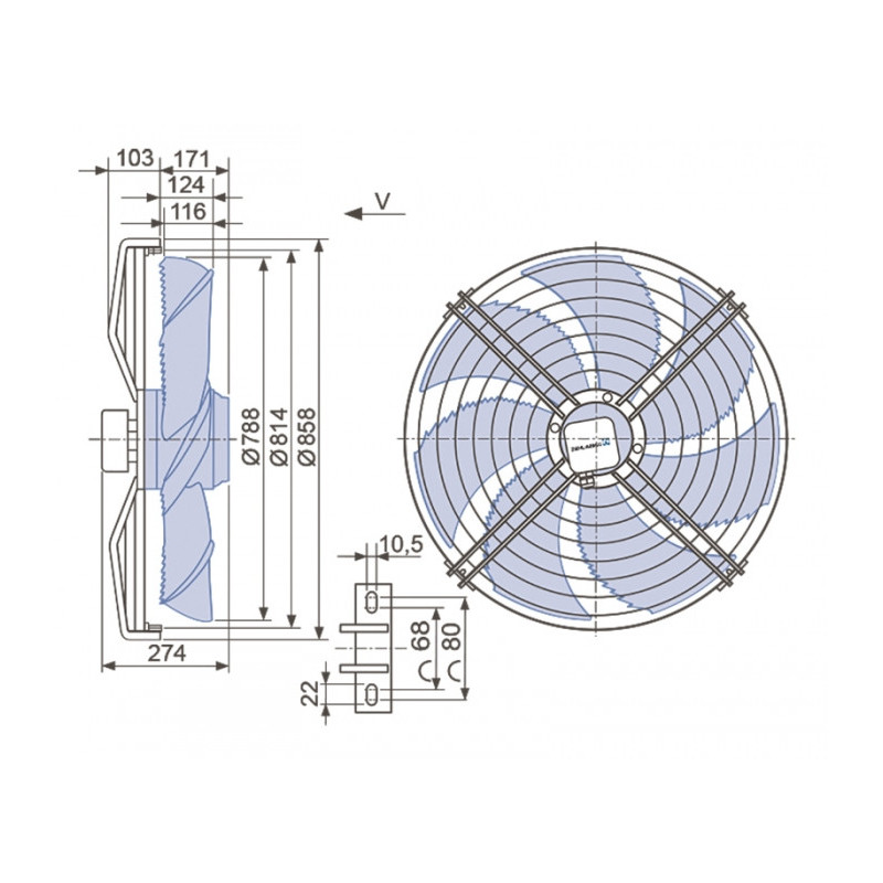 Ventilateur hélicoïde FN080-ADS.6N.V7P5.