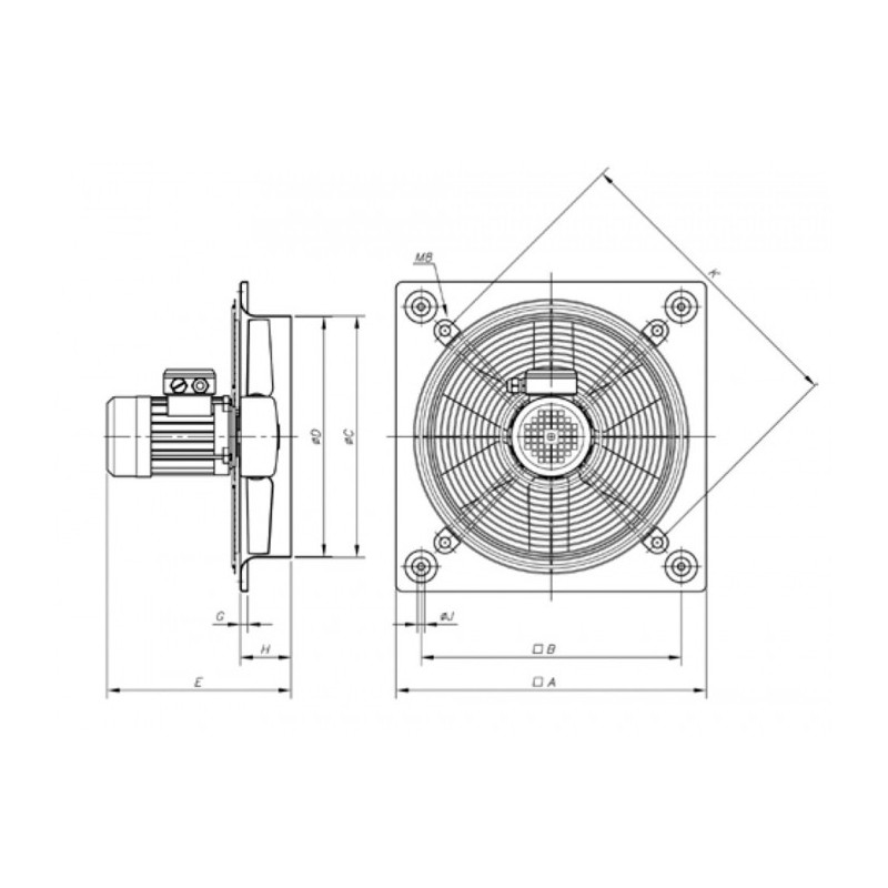 Ventilateur hélicoïde HC-31-2T/H
