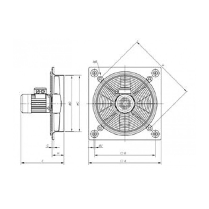 Ventilateur hélicoïde HC-45-4T/H/ATEX/EXIID EX II CT4