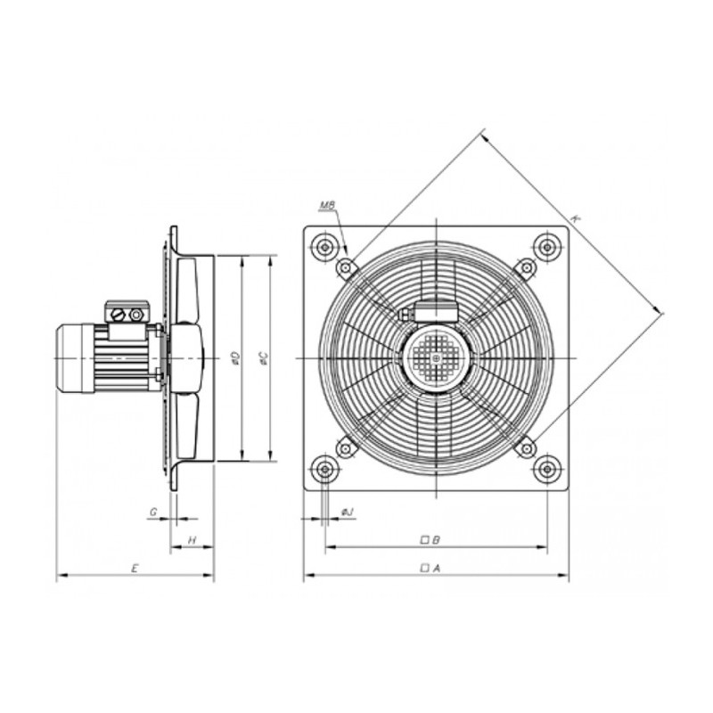 Ventilateur hélicoïde HC-45-6M/H