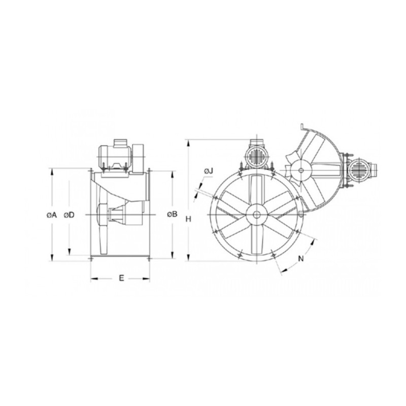 Ventilateur hélicoïde HPX-35-4T-0.33