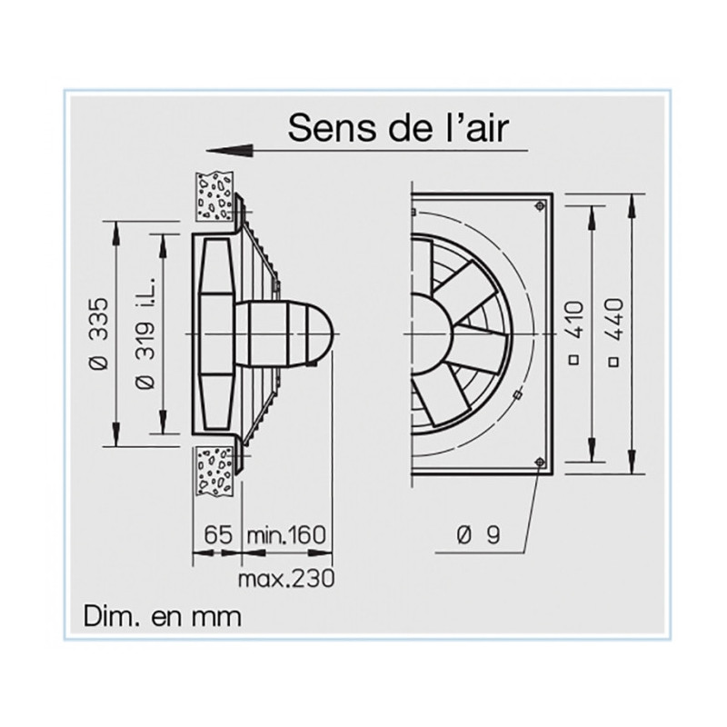 Ventilateur hélicoïde HQD 315-2