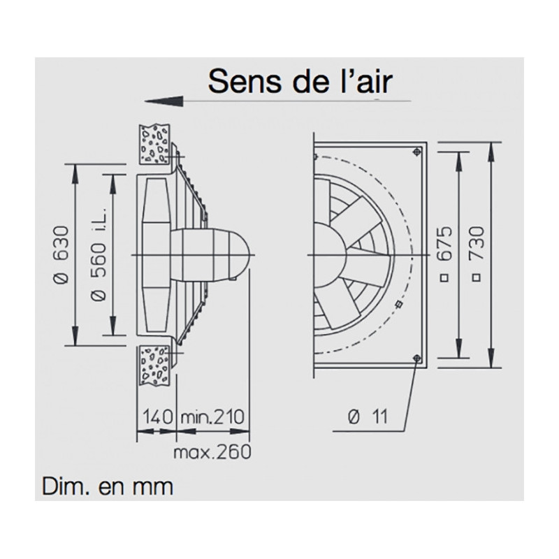 Ventilateur hélicoïde HQD 560/4