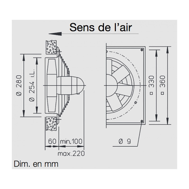 Ventilateur hélicoïde HQW 250/2