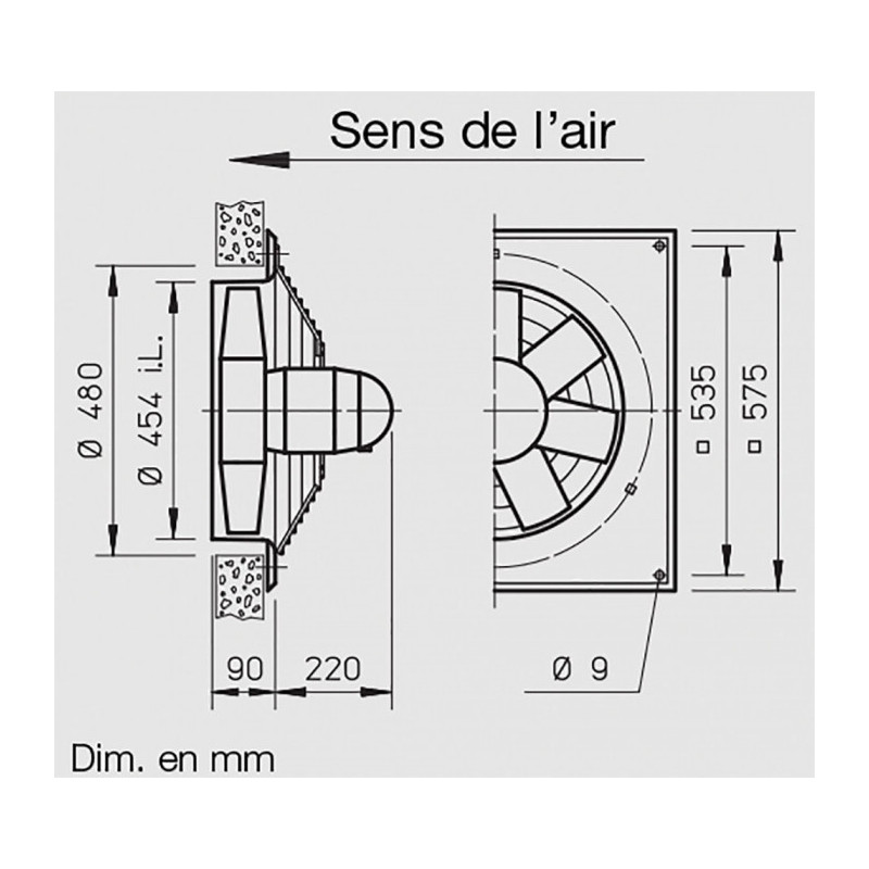 Ventilateur hélicoïde HQW 450/4