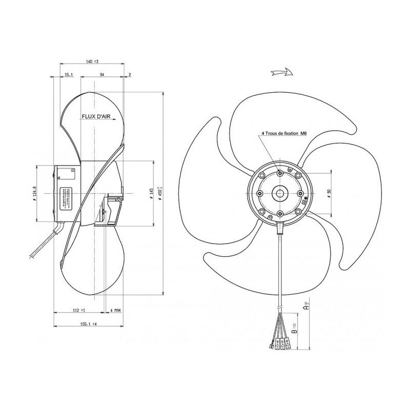 Ventilateur hélicoïde K48614 M01335