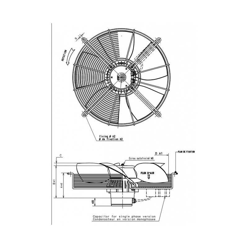 Ventilateur hélicoïde S0500 VIP41 MG070P04