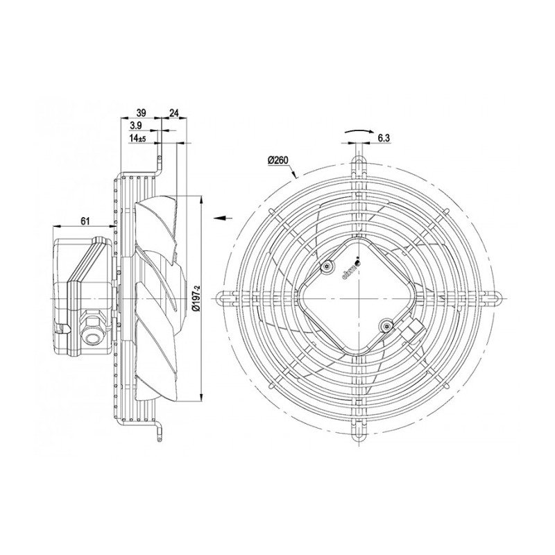 Ventilateur hélicoïde S2E200-AH38-05