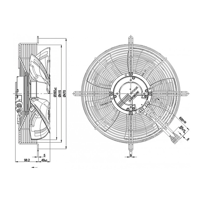 Ventilateur hélicoïde S3G400-LC22-52