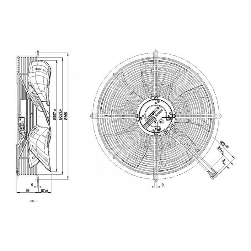 Ventilateur hélicoïde S3G500-AF48-51