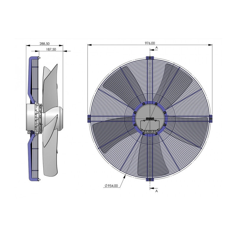 Ventilateur hélicoïde S3G910-AV02-01