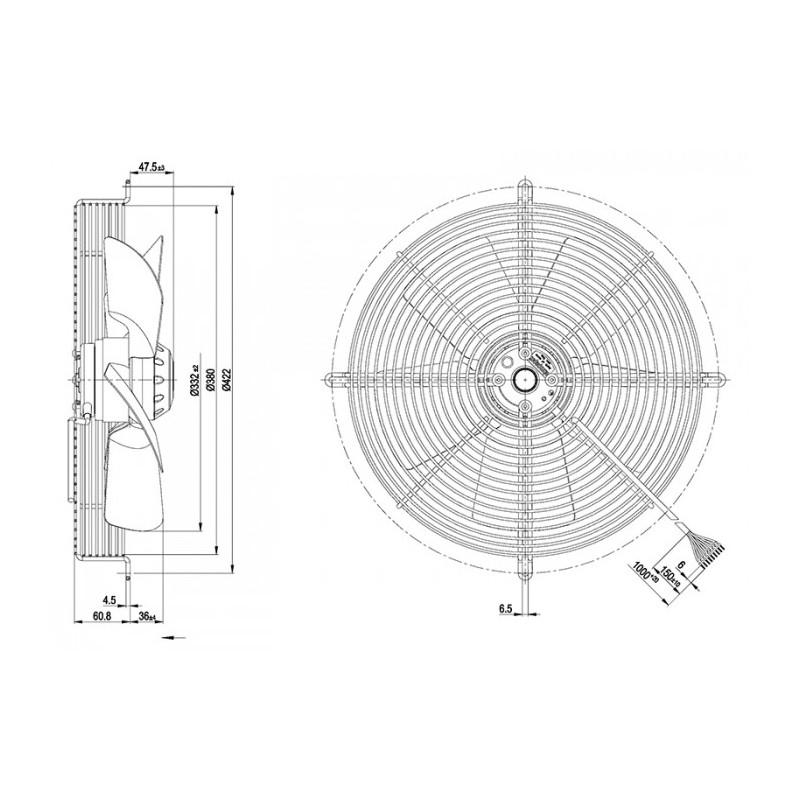 Ventilateur hélicoïde S4D330-AA06-05