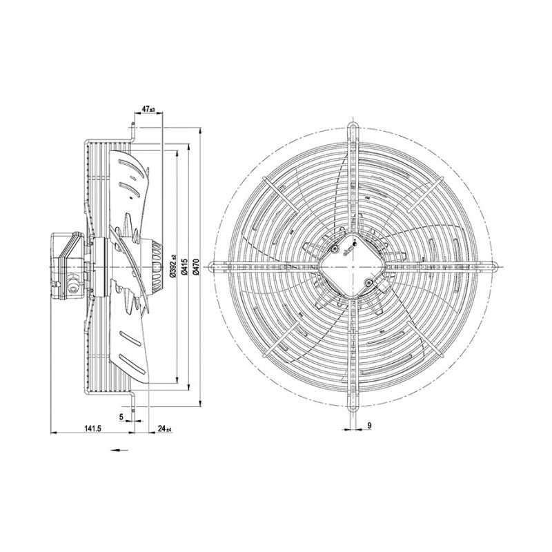 Ventilateur hélicoïde S4D400-AP12-50