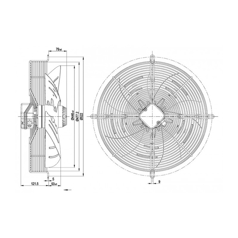 Ventilateur hélicoïde S4D450-AP01-05