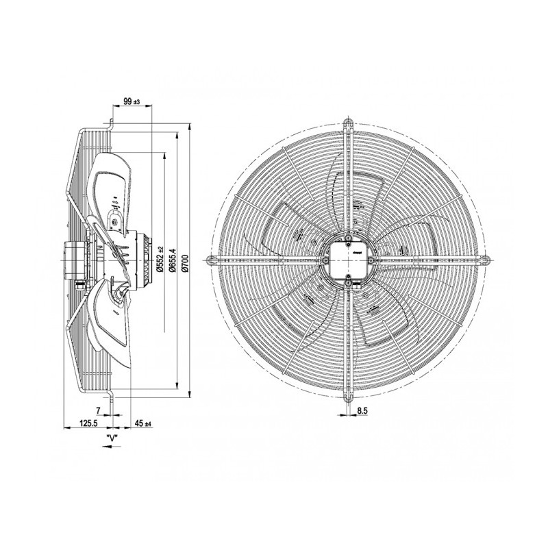 Ventilateur hélicoïde S4D560-AB01-01