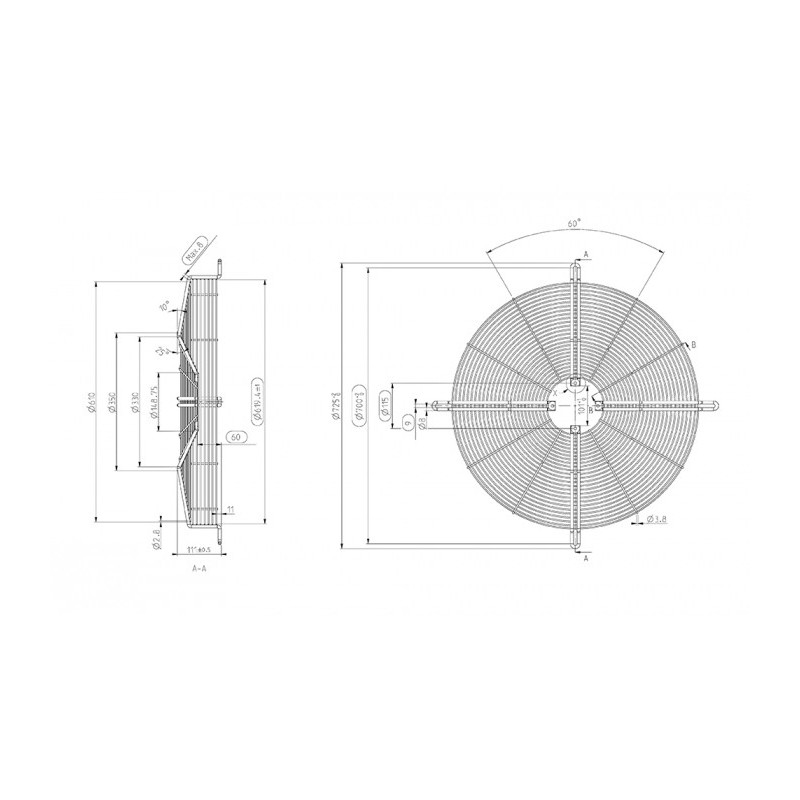 Ventilateur hélicoïde S4D560-AO01-03.