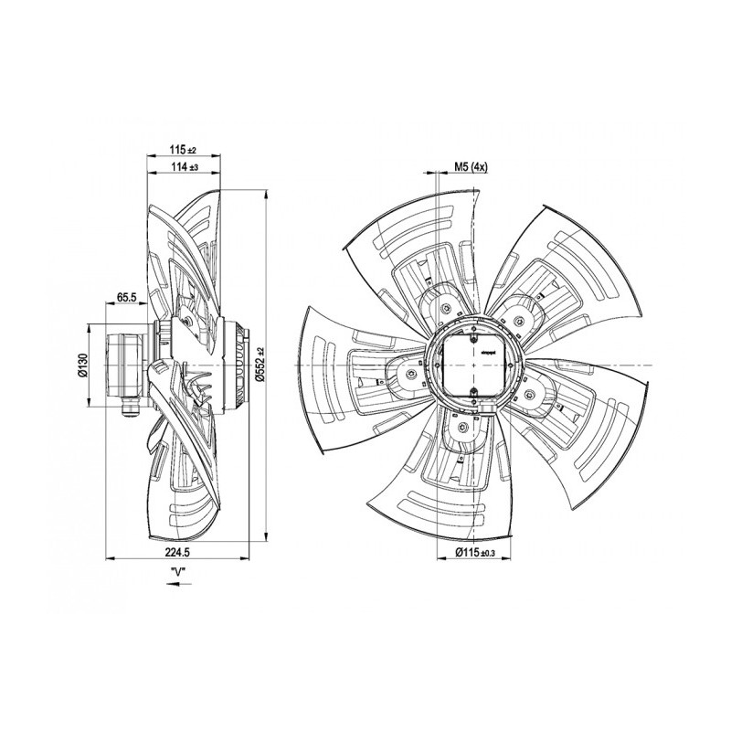 Ventilateur hélicoïde S4D560-AO01-03.