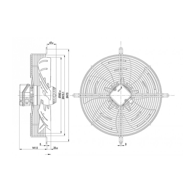 Ventilateur hélicoïde S4E400-AP02-61