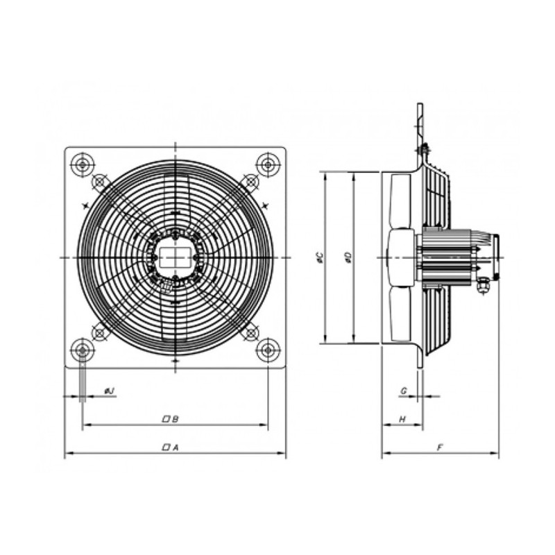 Ventilateur hélicoïde VAM 45 M4