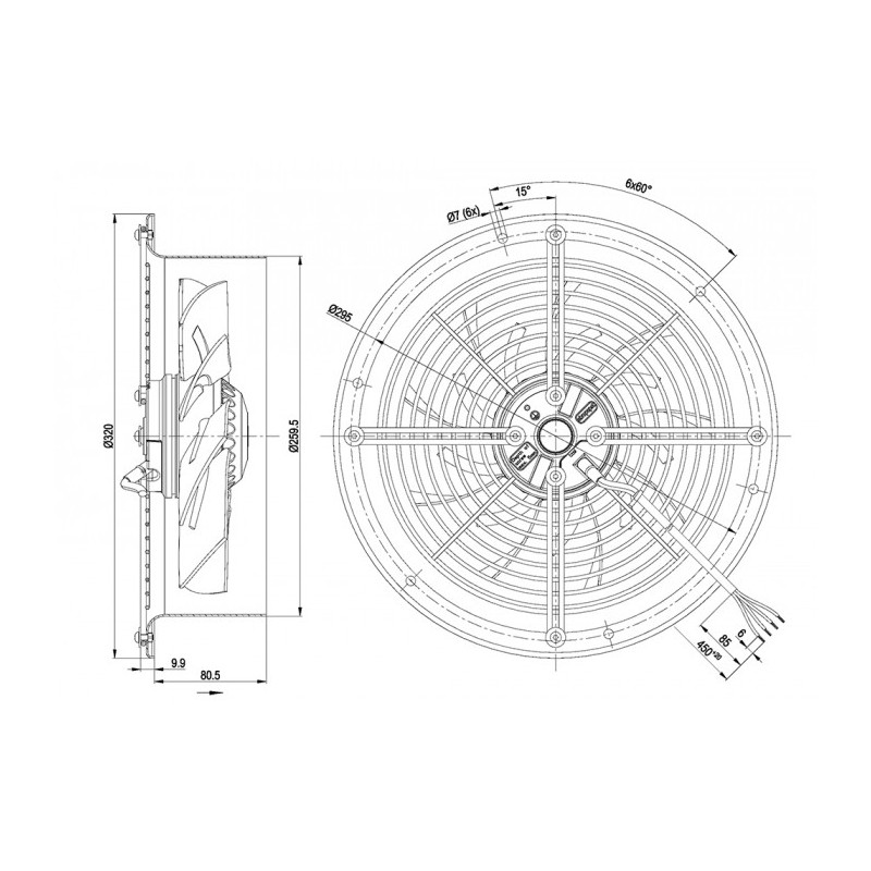 Ventilateur hélicoïde W2E250-CM06-01