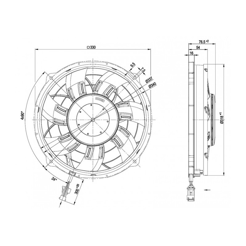 Ventilateur hélicoïde W3G300-BV12-41