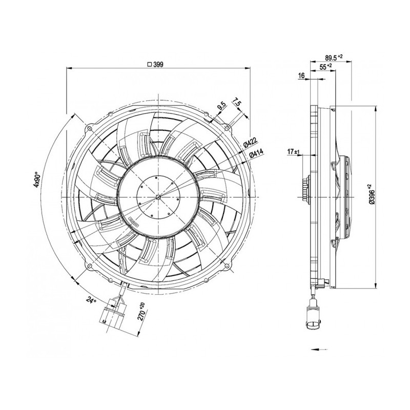 Ventilateur hélicoïde W3G385-CT53-61