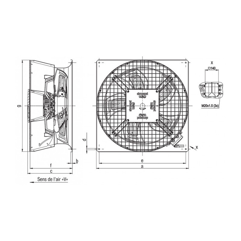 Ventilateur hélicoïde W3G800-HV05-71