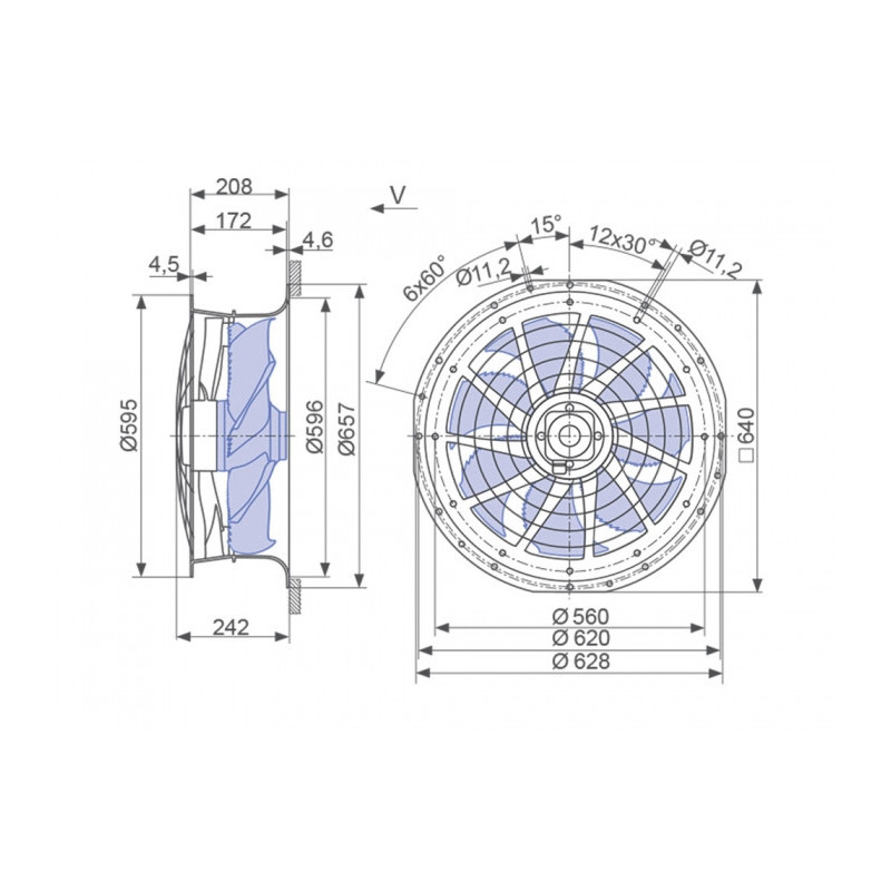 Ventilateur hélicoïde ZN050-ADL.4C.V7P1