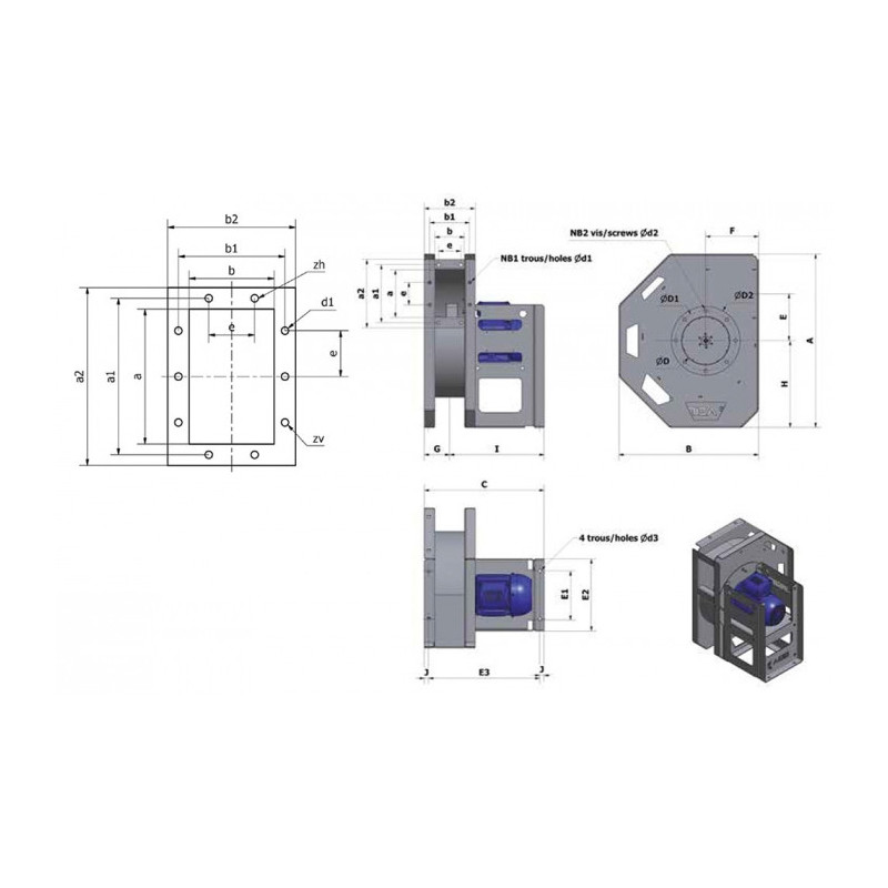 Ventilateur HPB40 630.A STD 2-22T