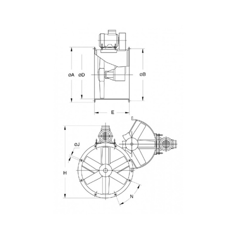 Ventilateur HPX-35-4T-0.33 / ATEX / EXII2G EX-D